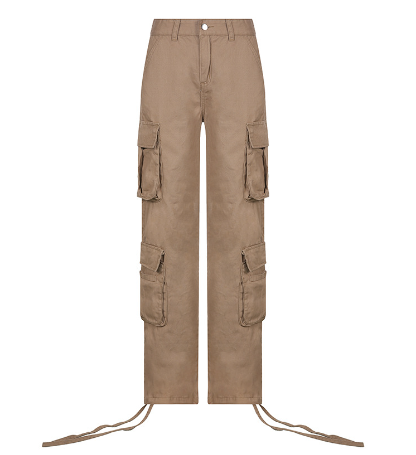 Cargo Solid Baggy Pants